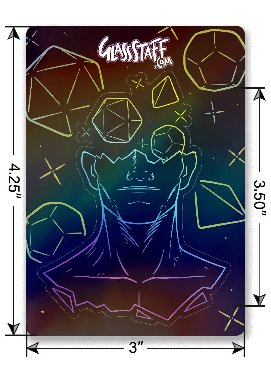 Holographic Head in the Game Sticker - D&D / TTRPG Sticker - Glassstaff
