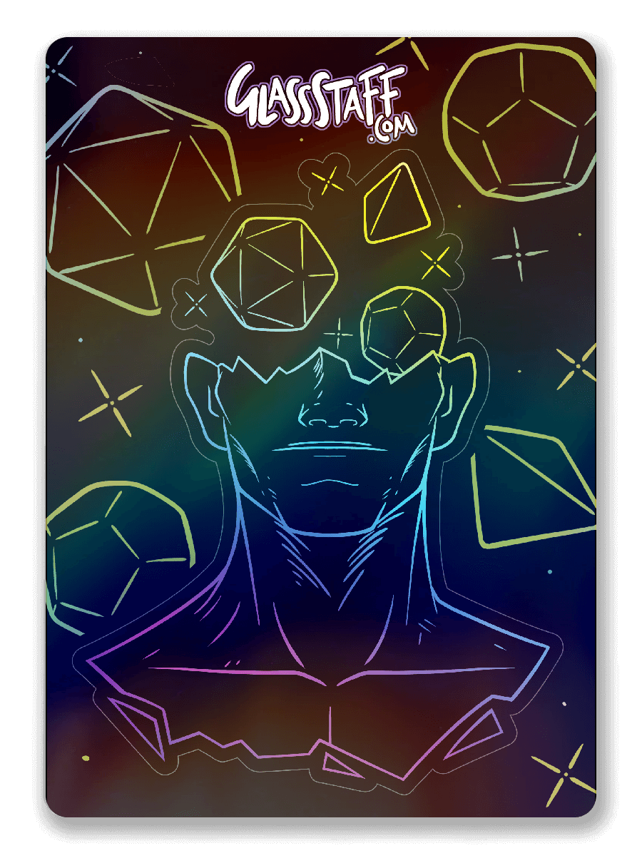 Holographic Head in the Game Sticker - D&D / TTRPG Sticker - Glassstaff