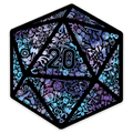 Holographic Mosaic D20 Sticker - Sticker - GlassStaff