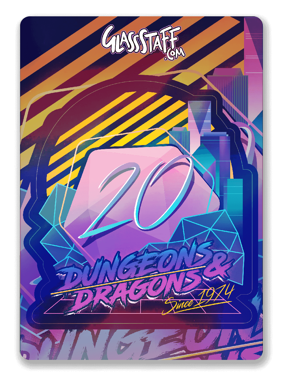 Holografisch Retro D20 Sticker - D&D / TTRPG Sticker - {{46daf2d70c0f9b0fcc879bff5d833b44}}