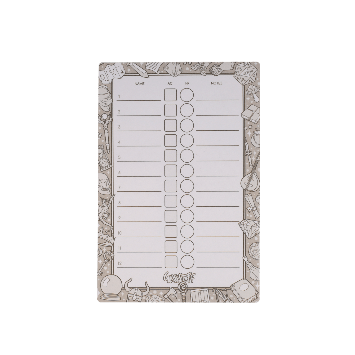 Initiative Pad - Glassstaff Dice Accessories - GlassStaff