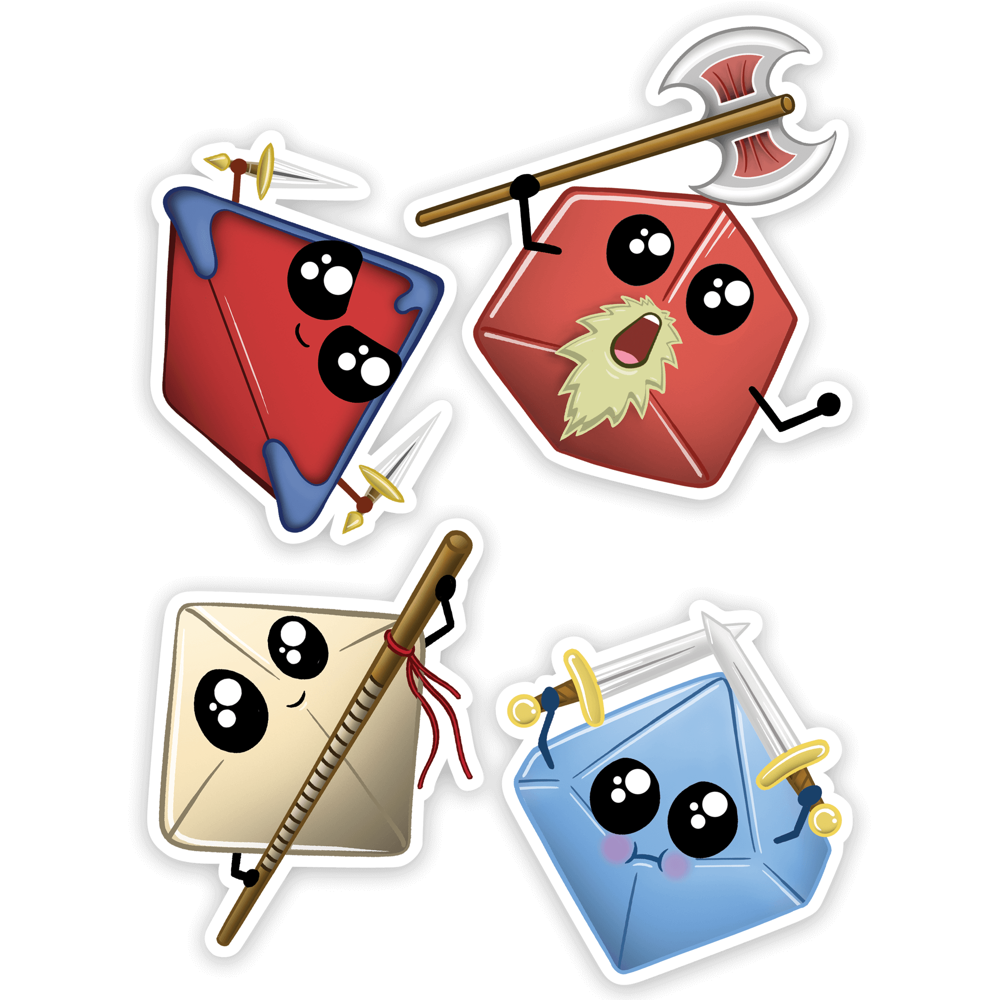 Kawaii Dice Sticker Pack 3 - Sticker - GlassStaff