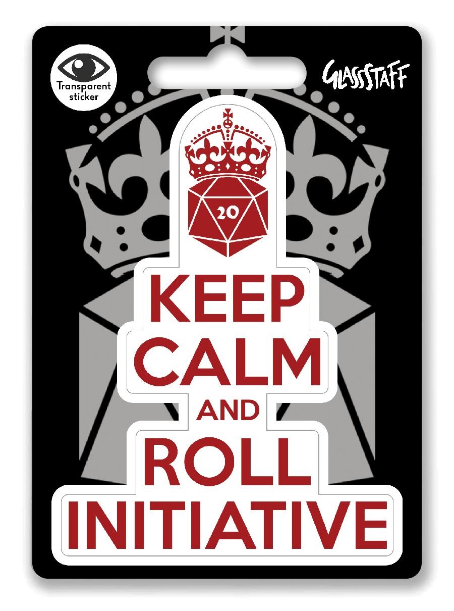 Blijf kalm en rol initiatiefsticker - D&D / TTRPG sticker - Glassstaff