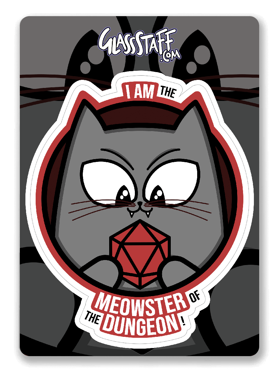 Meowster of the Dungeon Sticker - D&D / TTRPG Sticker - Glassstaff
