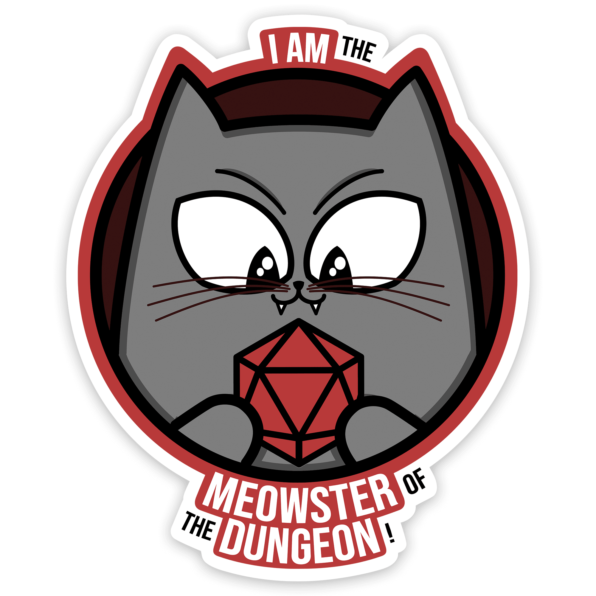 Meowster of the Dungeon Sticker - Sticker - GlassStaff