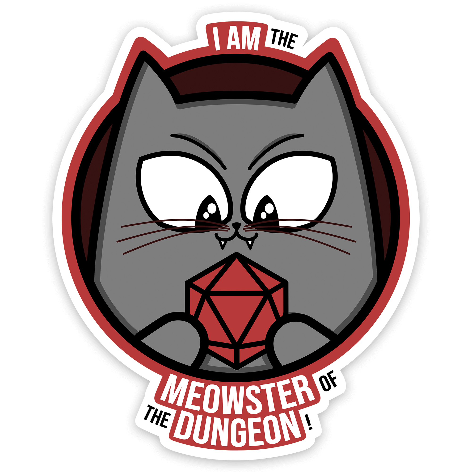 Meowster of the Dungeon Sticker - D&D / TTRPG Sticker - Glassstaff