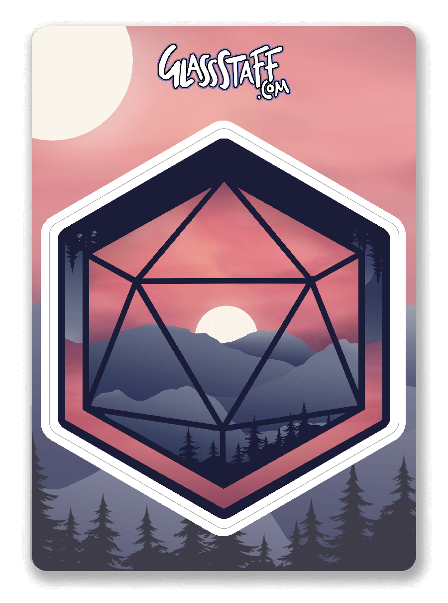 Mountain D20 Sticker - Sticker - GlassStaff