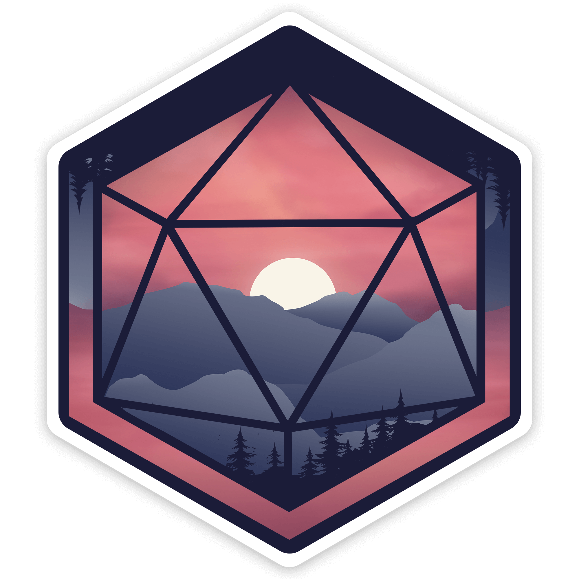 Mountain D20 Sticker - Sticker - GlassStaff