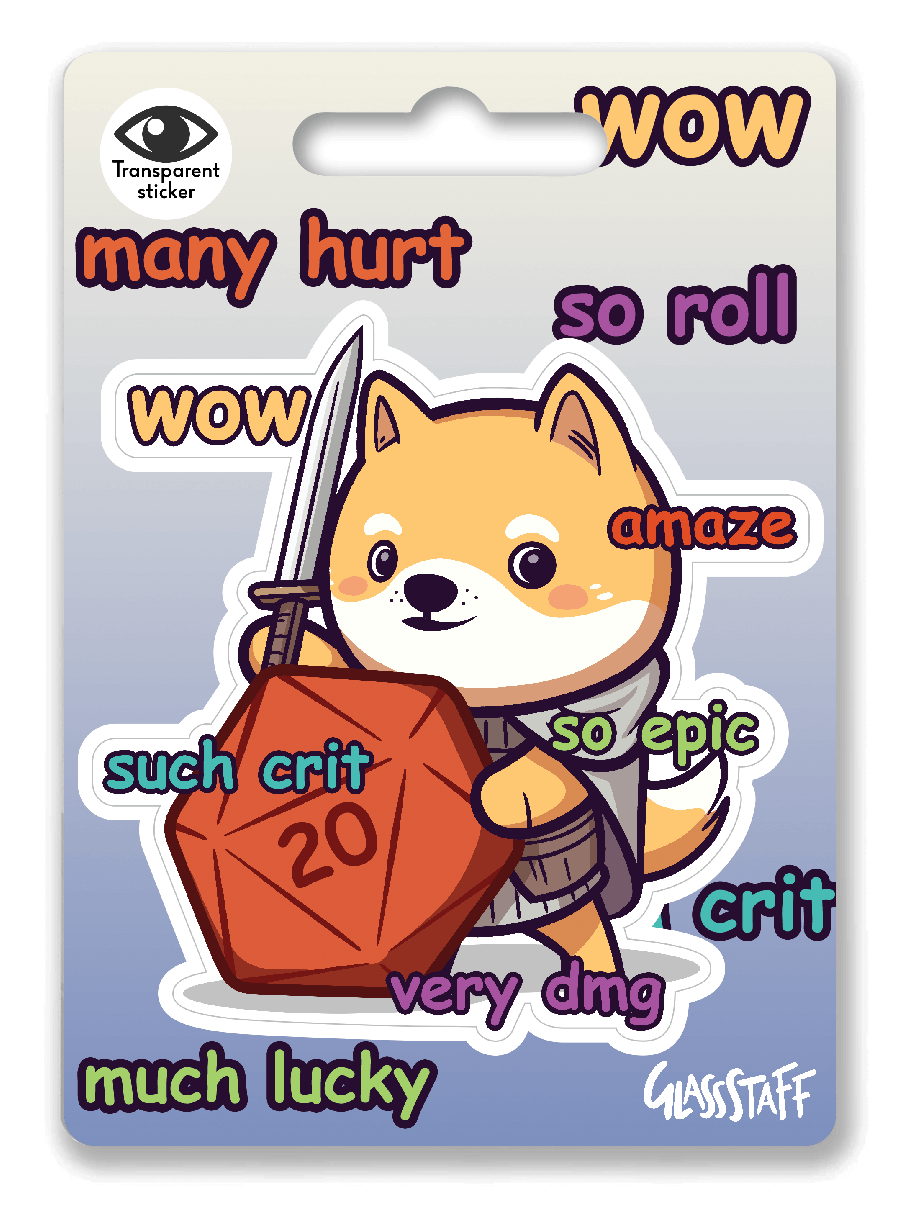 Veel Crit-sticker - D&D / TTRPG-sticker - Glassstaff