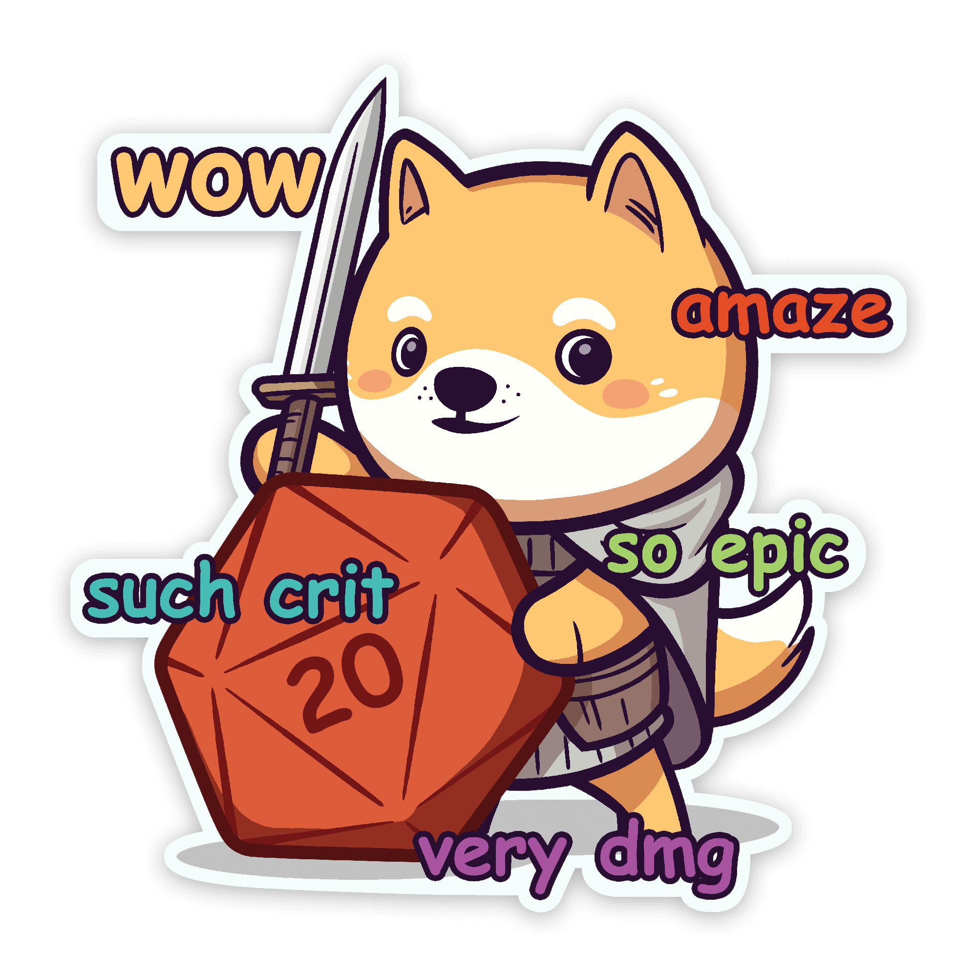 Much Crit Sticker - D&D / TTRPG Sticker - Glassstaff