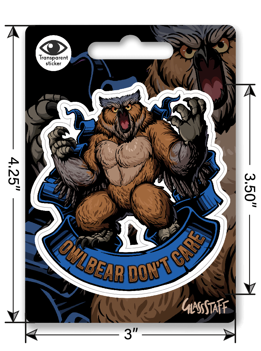 Owlbear Don't Care Sticker