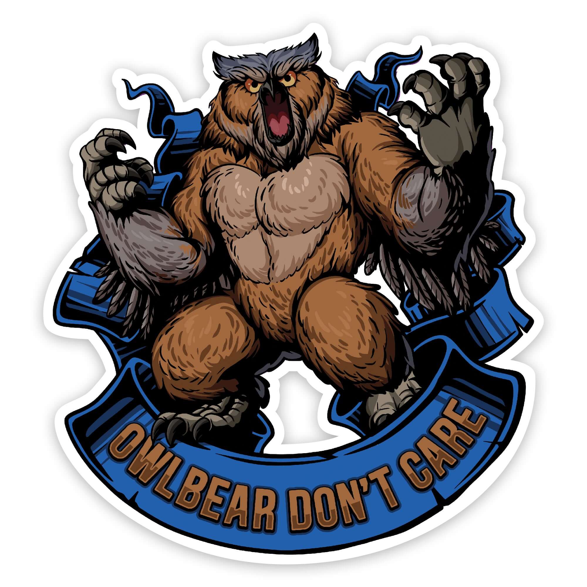 Owlbear Don't Care Sticker - Sticker - GlassStaff