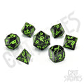 Raving Poison Metal RPG Dice Set - RPG Dice Set - GlassStaff