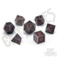 Red Wyrmskin Metal RPG Dice Set - RPG Dice Set - GlassStaff