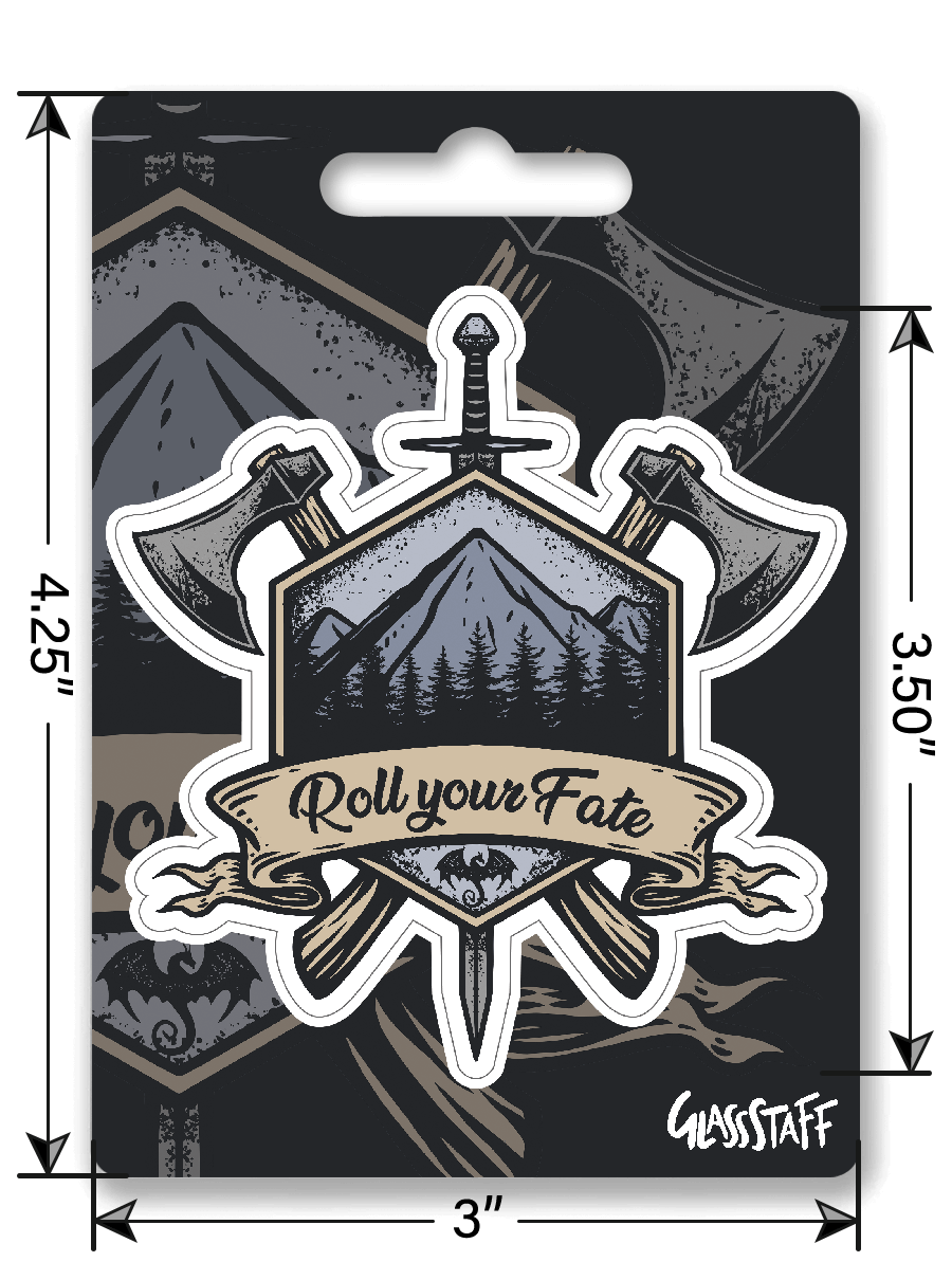 Rol je Fate-sticker - D&D / TTRPG-sticker - Glassstaff