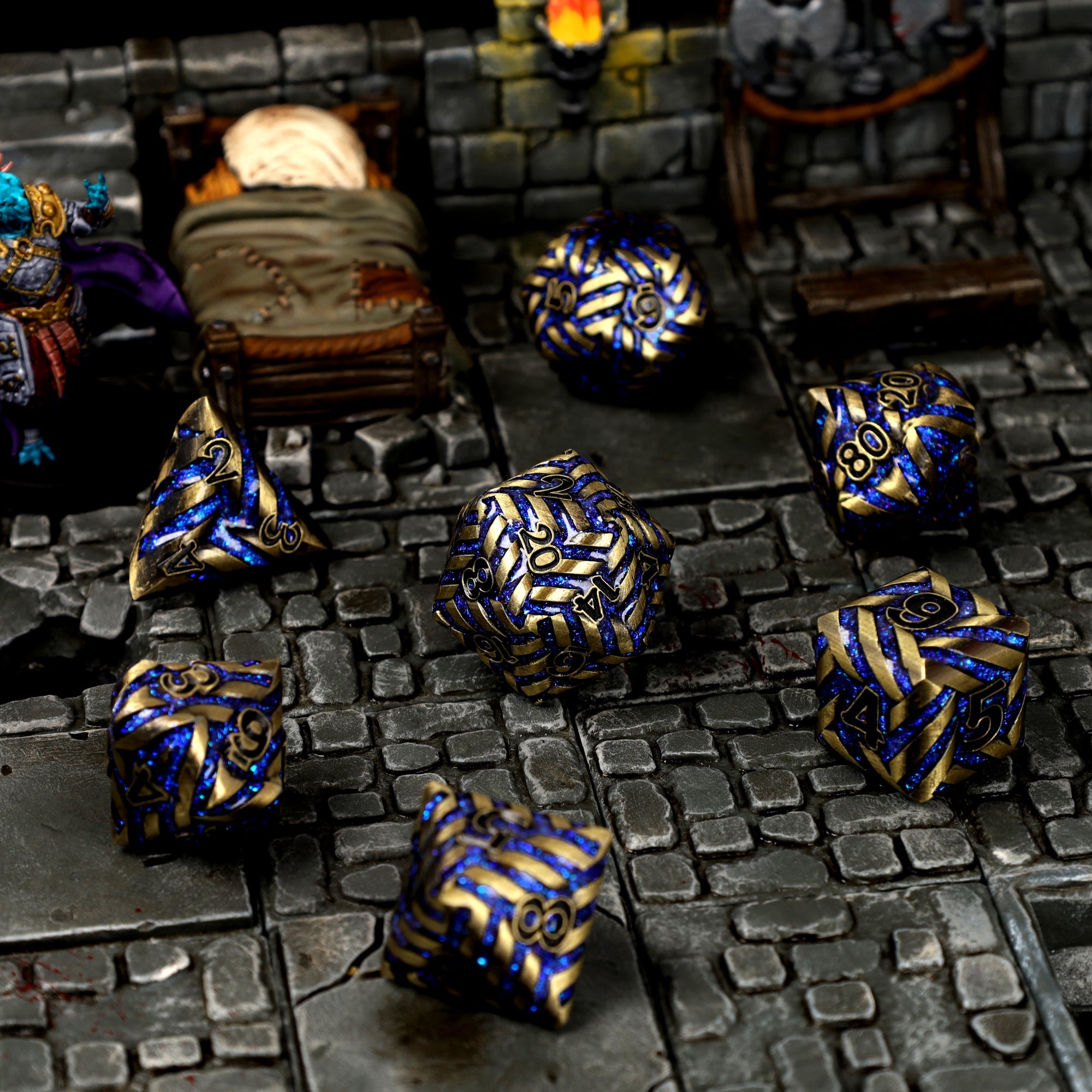 Runes of the Sky Metal RPG Dice Set - RPG Dice Set - GlassStaff