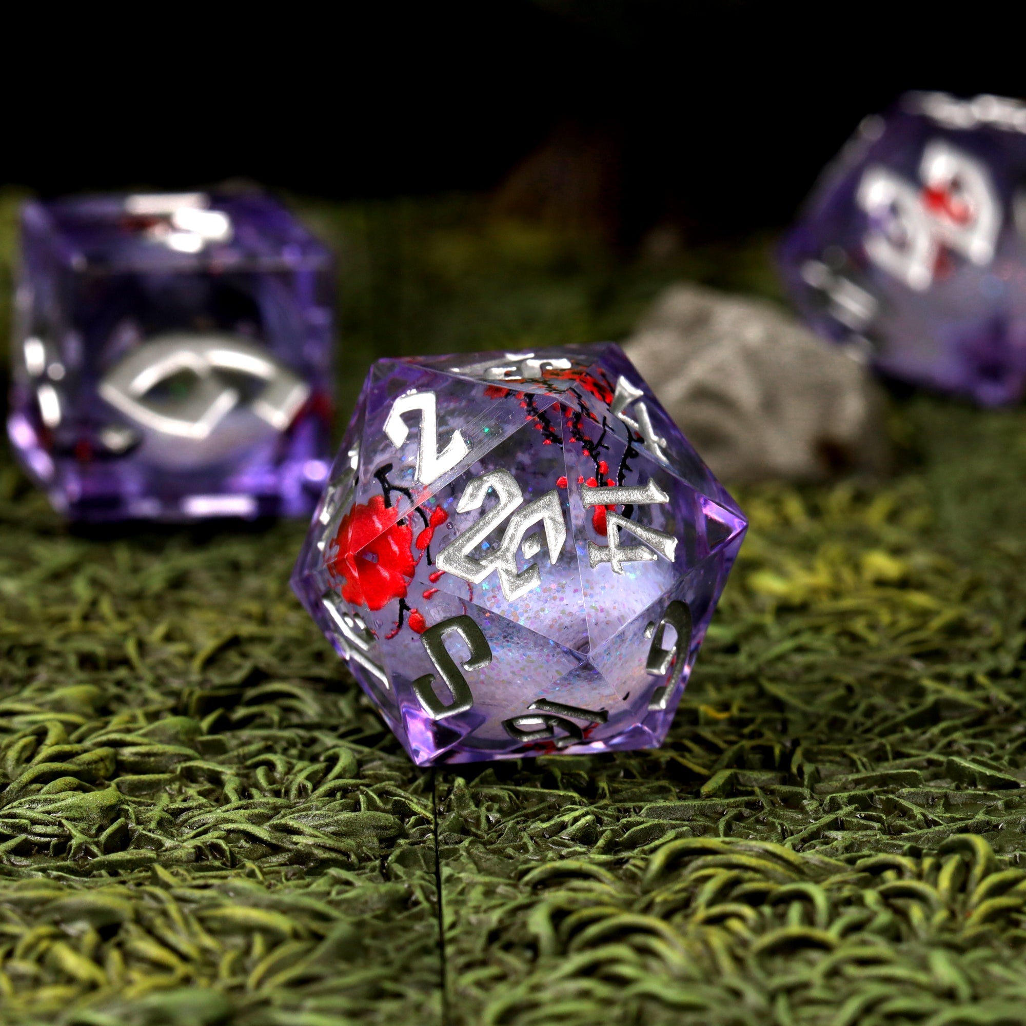 Sakura Drift Liquid Core RPG Dice Set - RPG Dice Set - GlassStaff