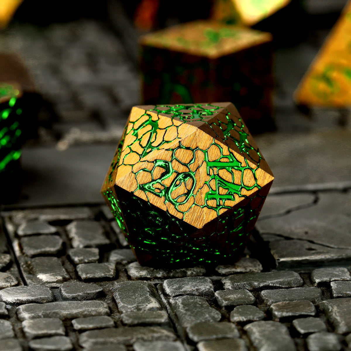 Scaleheart Gold Metal RPG Dice Set - RPG Dice Set - GlassStaff