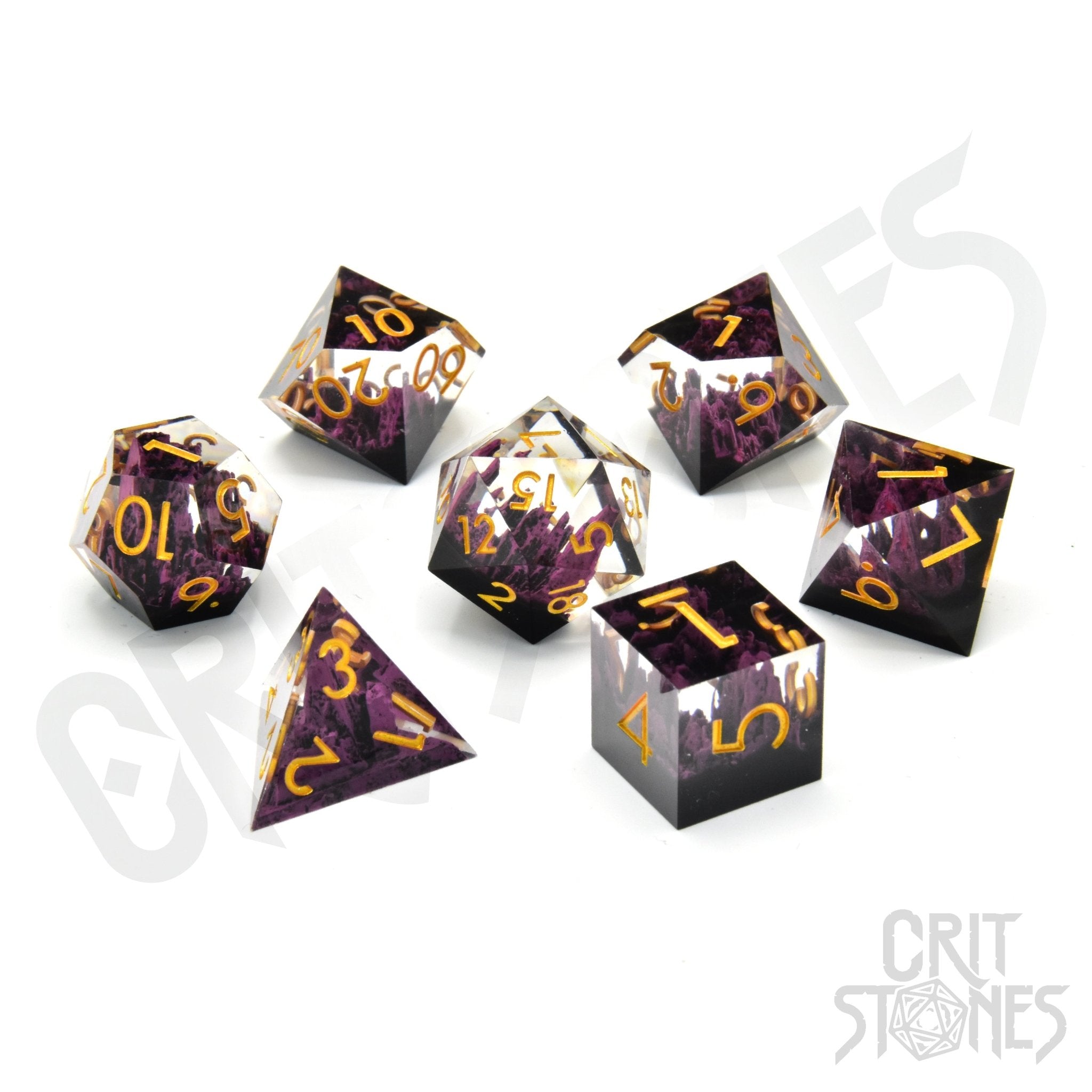 ShadowSpire Sharp Edge Resin RPG Dice Set - RPG Dice Set - GlassStaff