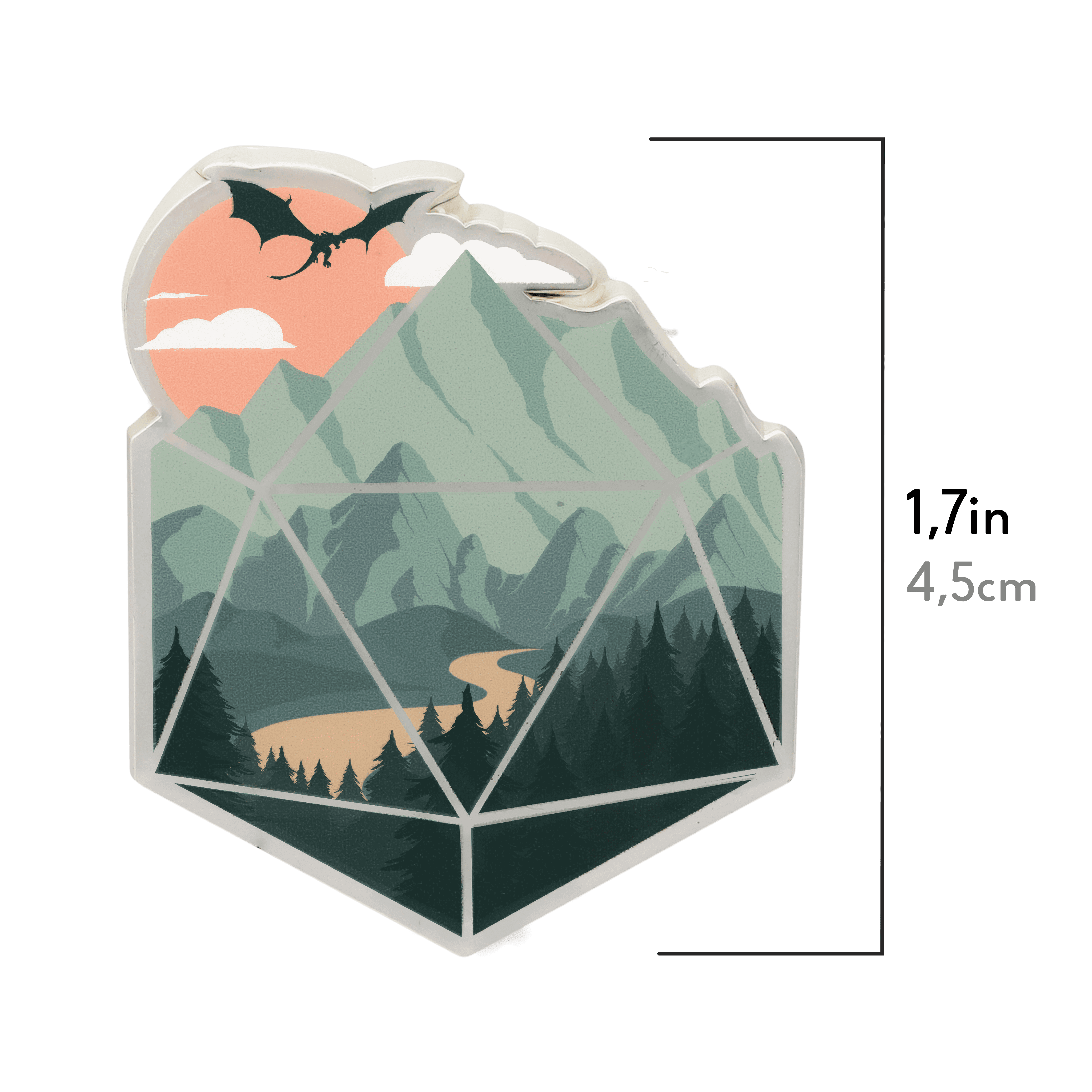 A d20 Scene Pin - D&D / TTRPG Pin - Glassstaff