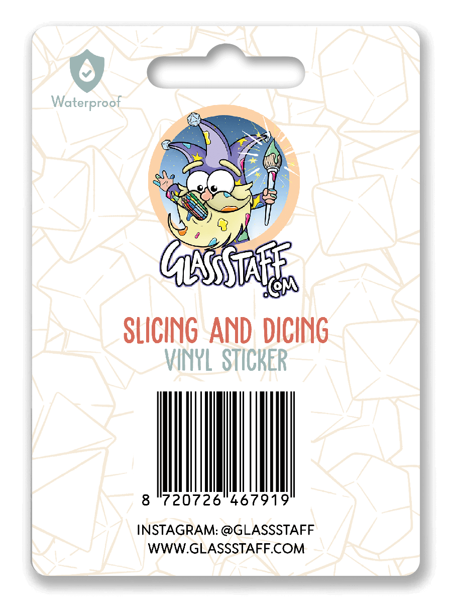Snijden en in blokjes snijden sticker - D&D / TTRPG sticker - Glassstaff