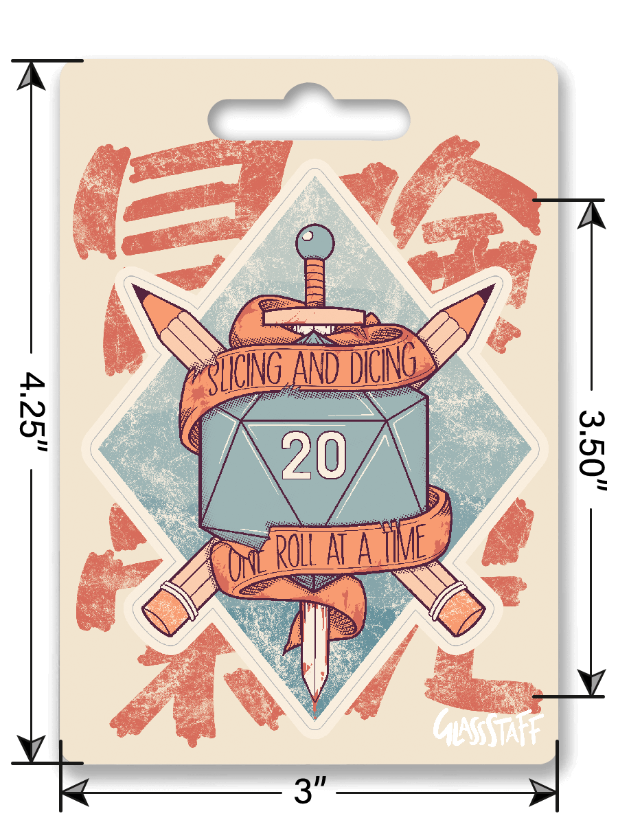 Snijden en in blokjes snijden sticker - D&D / TTRPG sticker - Glassstaff