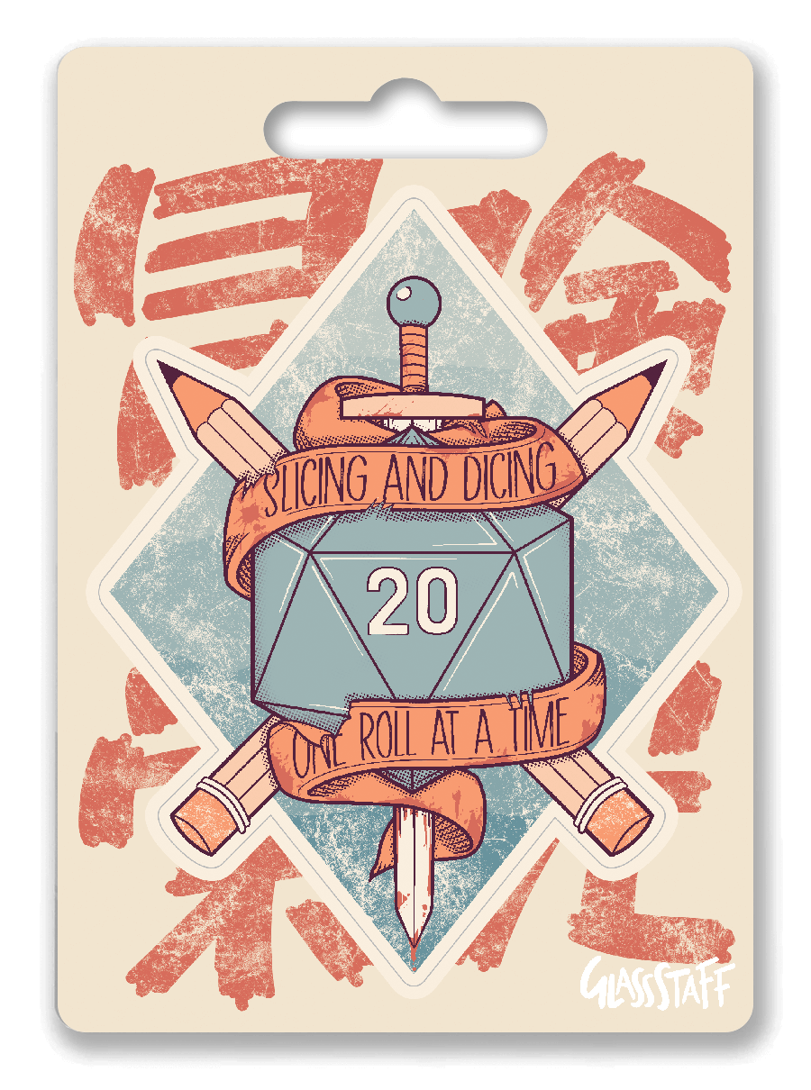 Snijden en in blokjes snijden sticker - D&D / TTRPG sticker - Glassstaff