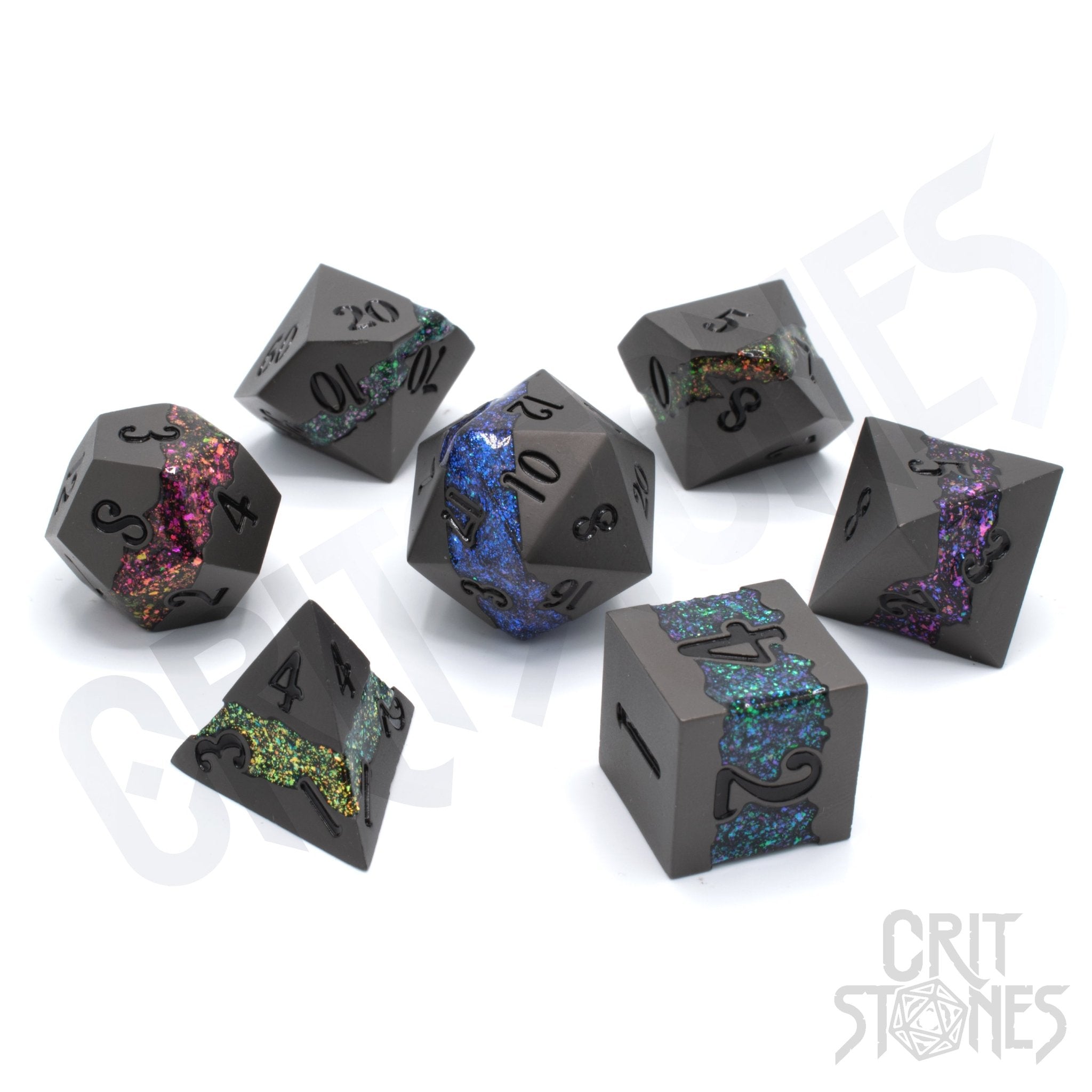 Spectrum Trails Metal RPG Dice Set - RPG Dice Set - GlassStaff