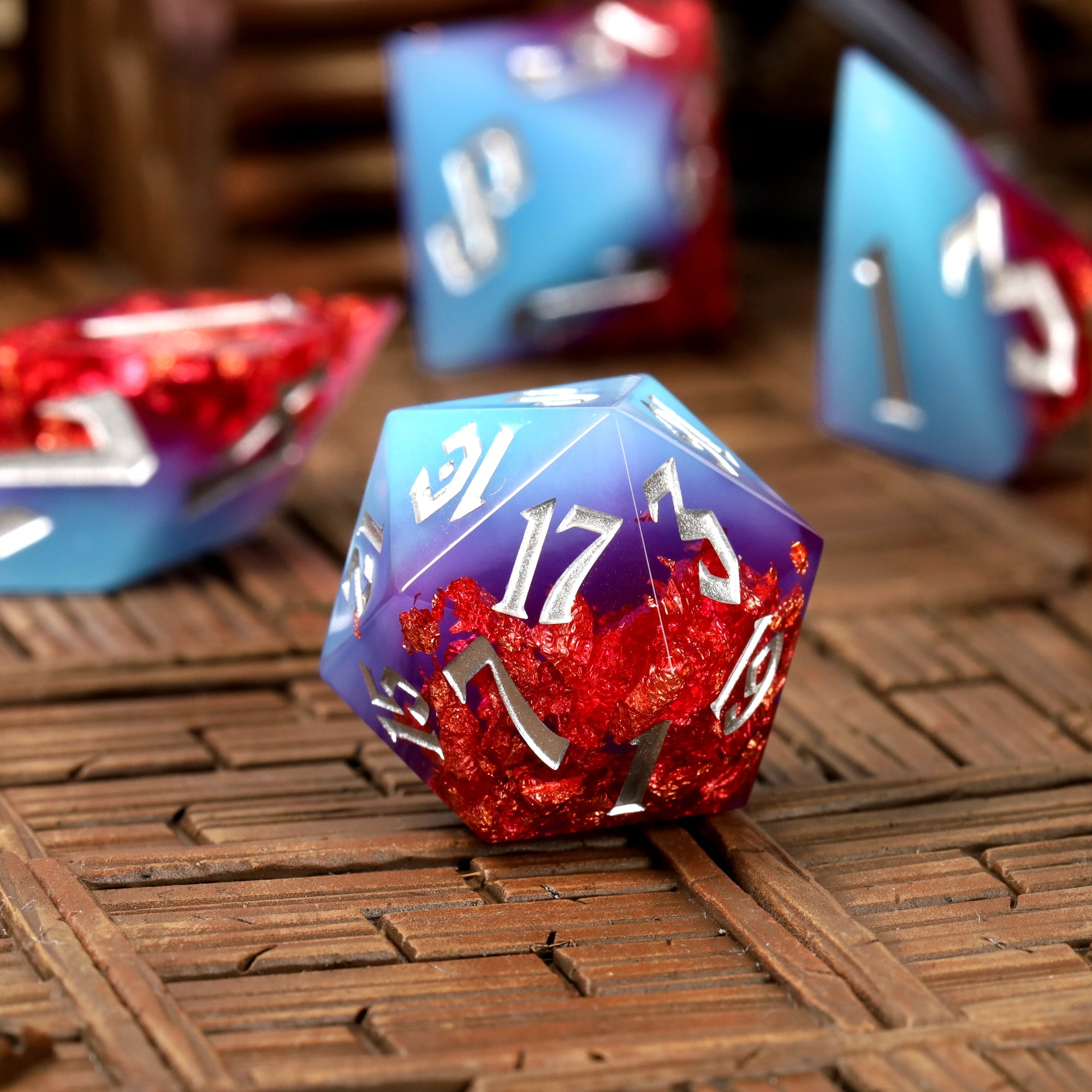 Spring Bliss Sharp Edge Resin RPG Dice Set - RPG Dice Set - GlassStaff