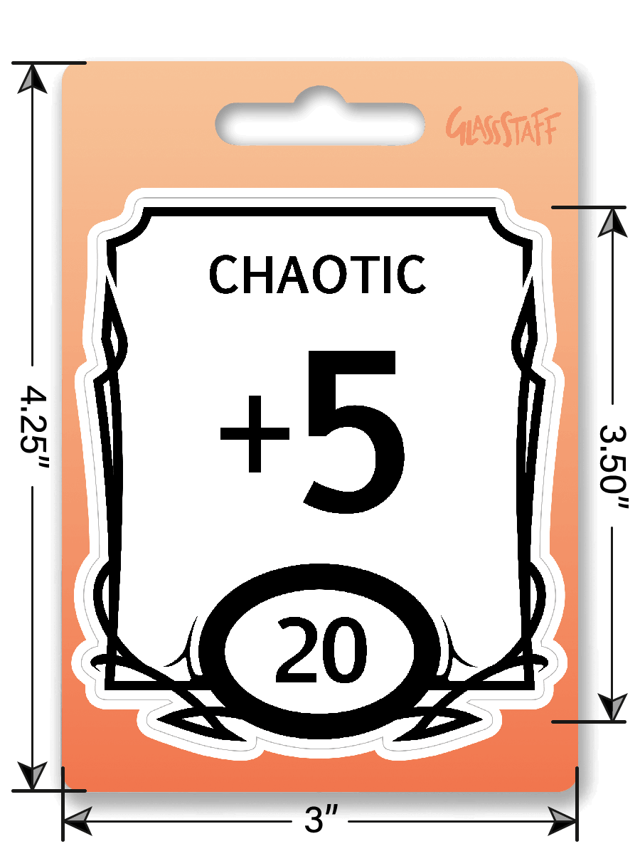 Stat Block Chaotic Sticker - Sticker - GlassStaff
