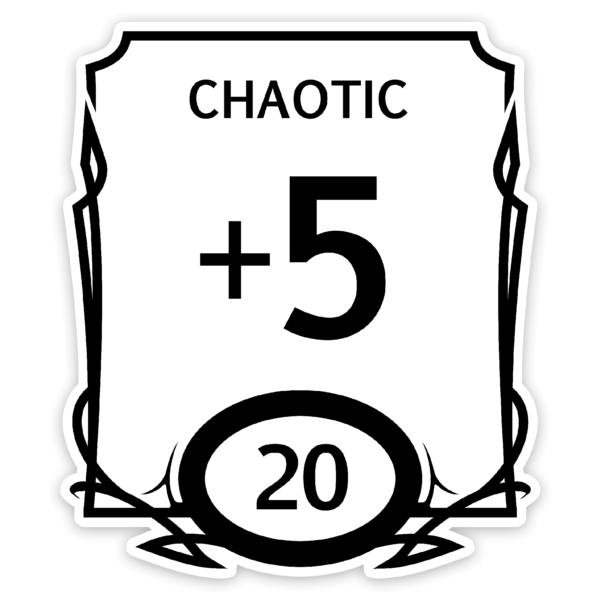 Stat Block Chaotic Sticker - D&D / TTRPG Sticker - Glassstaff