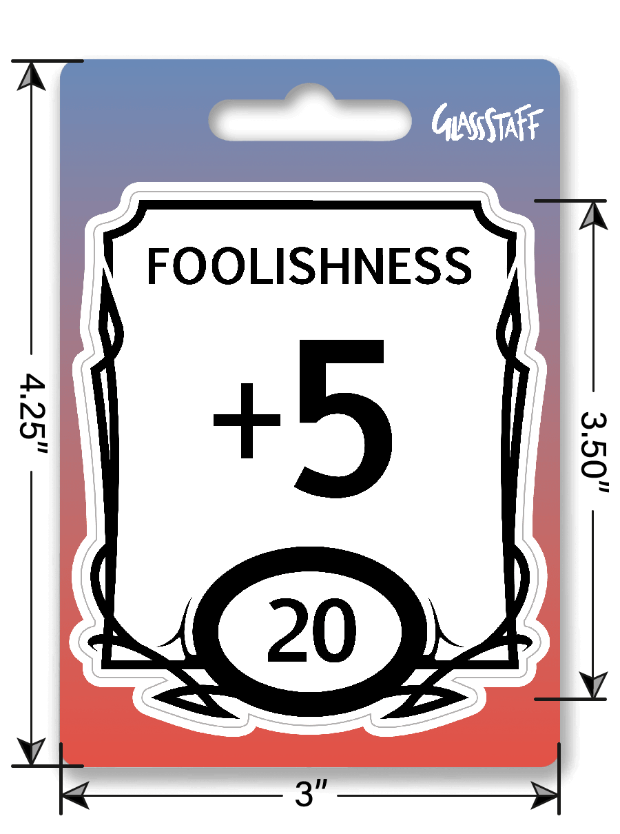 Stat Block Foolishness Sticker - Sticker - GlassStaff