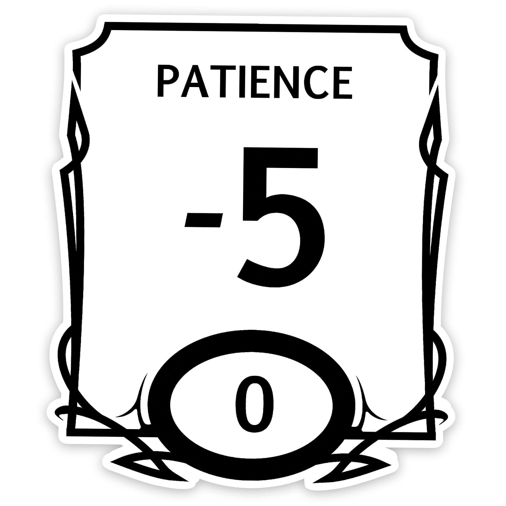 Stat Block Patience Sticker - Sticker - GlassStaff