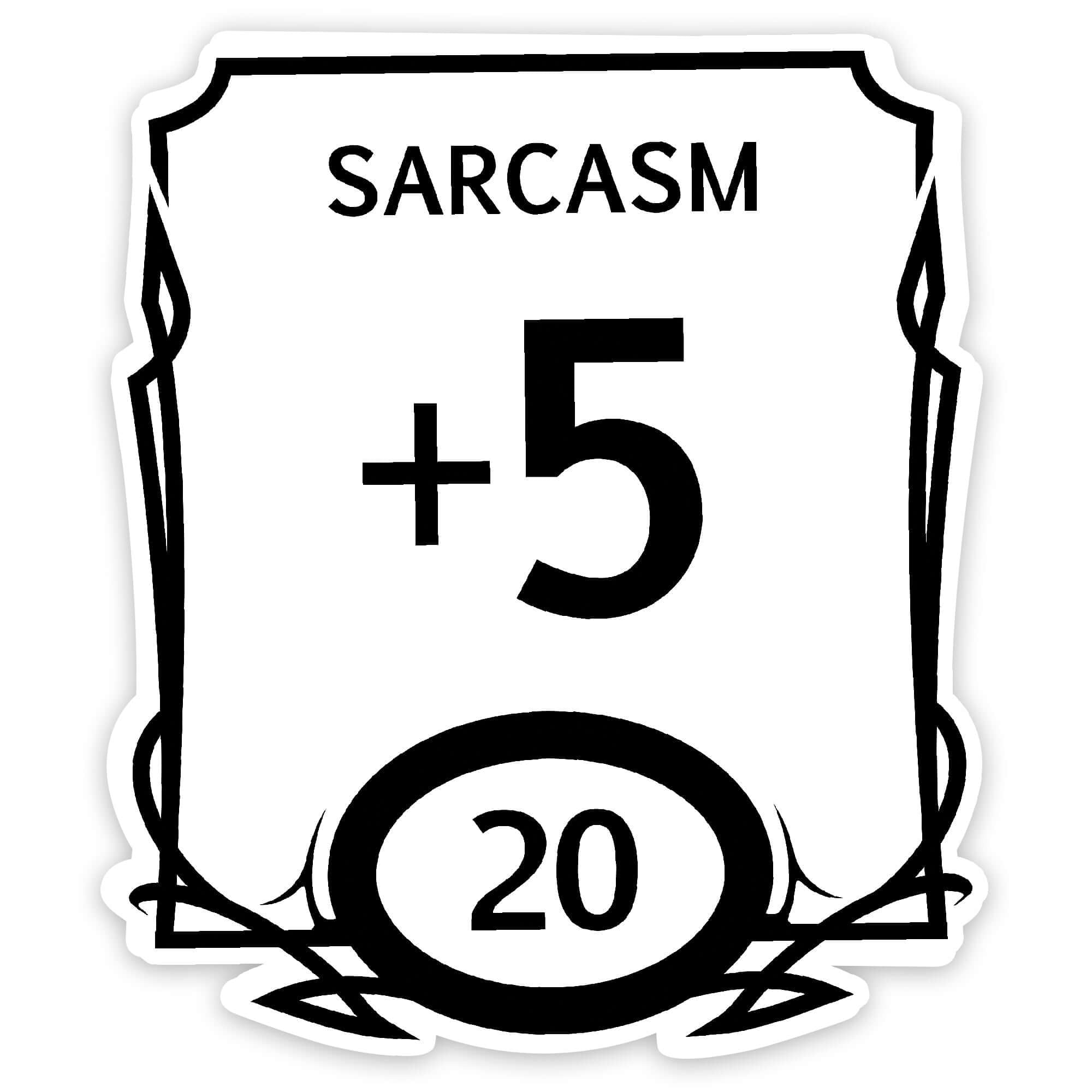 Stat Block Sarcasm Sticker - Sticker - GlassStaff