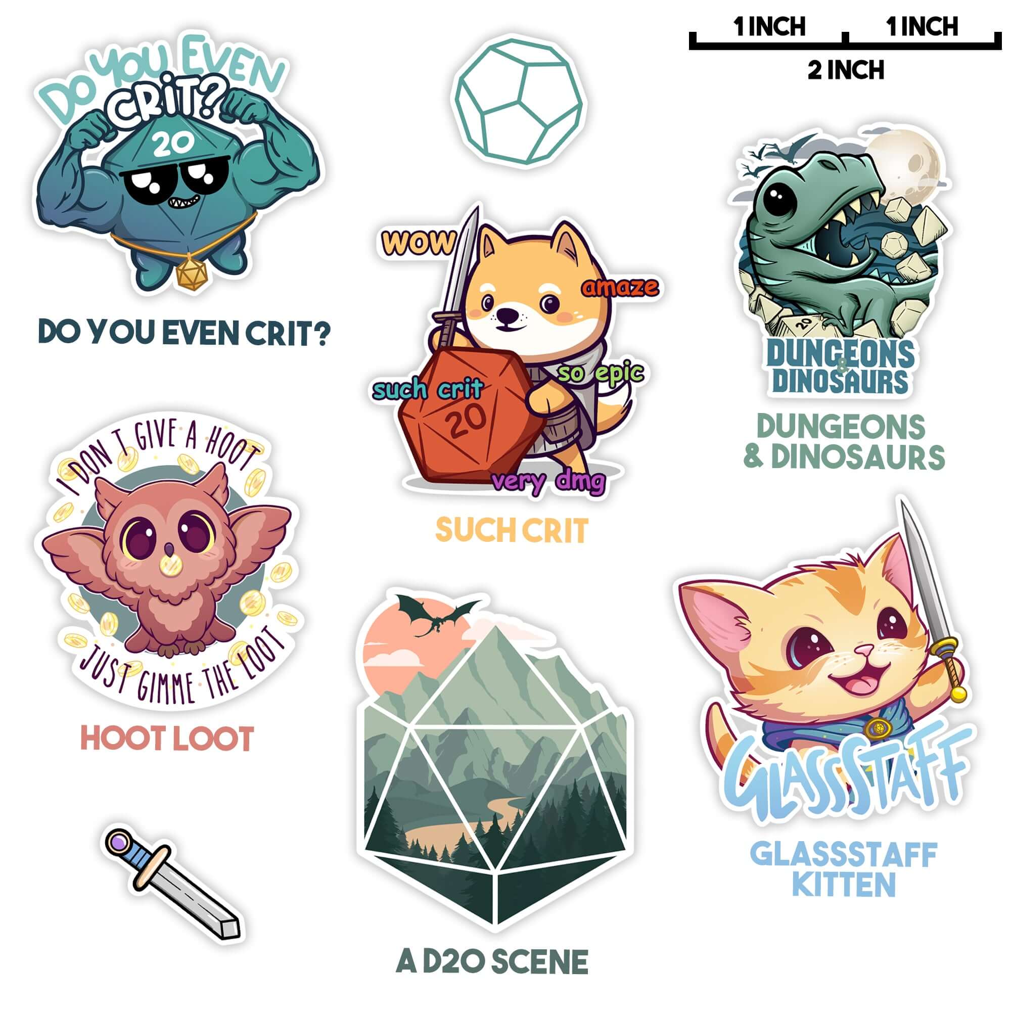 Glassstaff StickerBomb Pack - D&D / TTRPG Special Stickers - Glassstaff