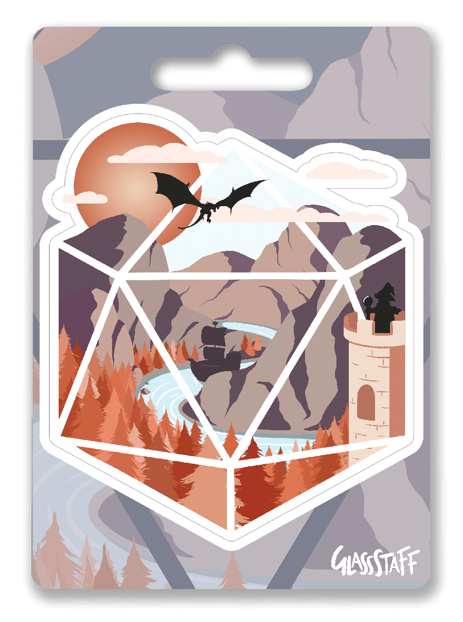 The Arrival d20 Sticker - D&D / TTRPG Sticker - Glassstaff