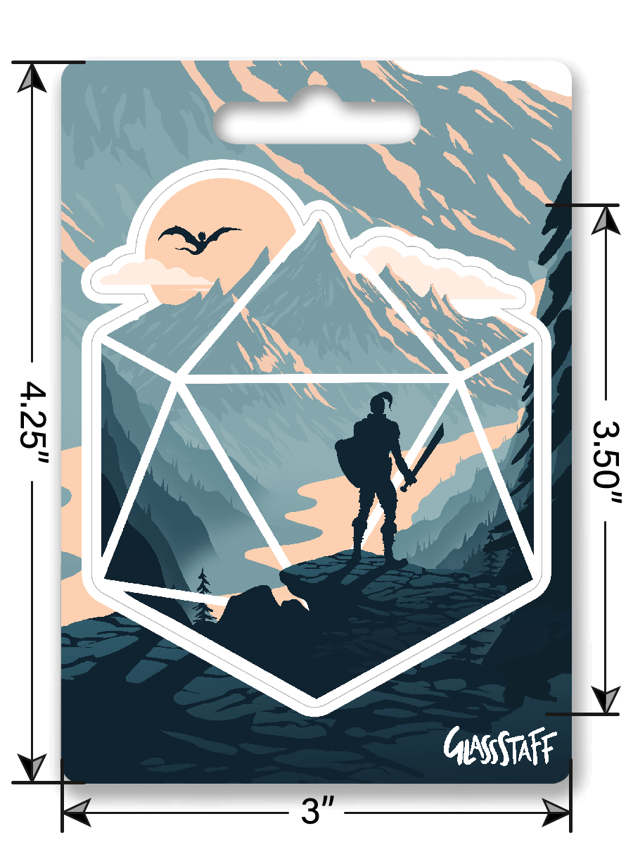 De d20 Champion-sticker - D&D / TTRPG-sticker - Glassstaff