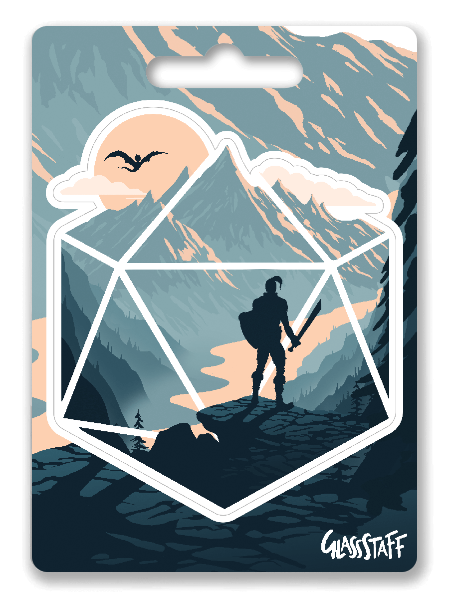 De d20 Champion-sticker - D&D / TTRPG-sticker - Glassstaff