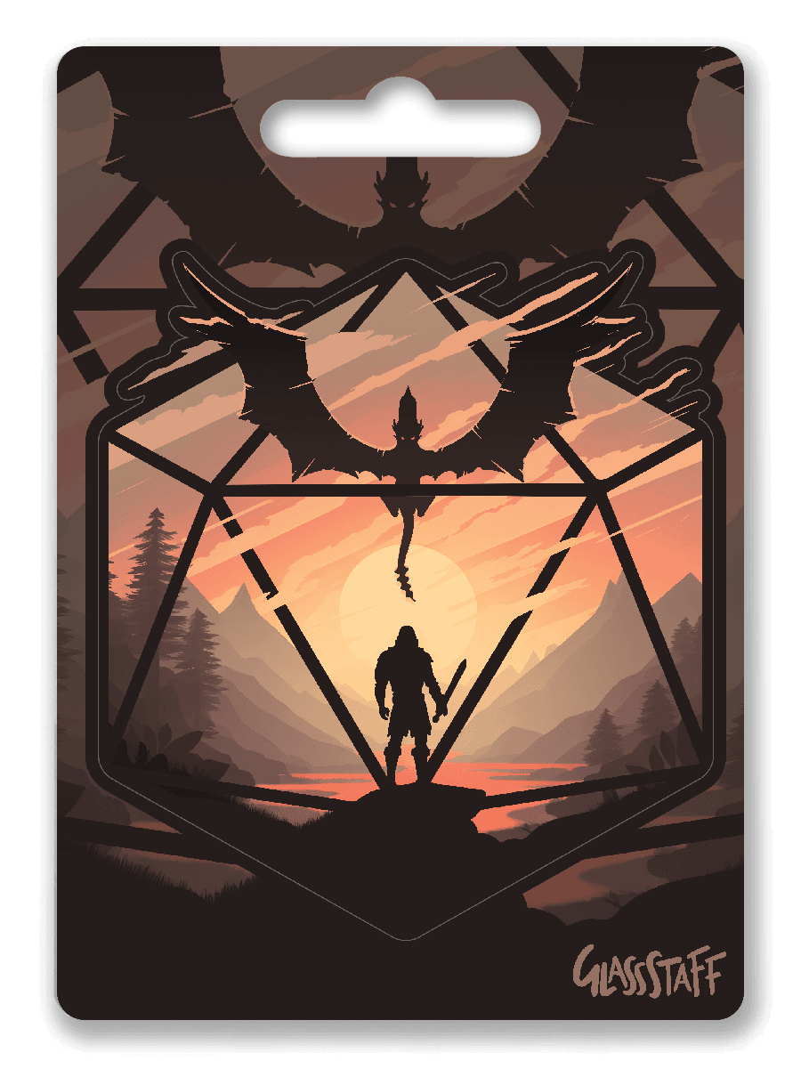 The Staredown d20 Sticker - Sticker - GlassStaff