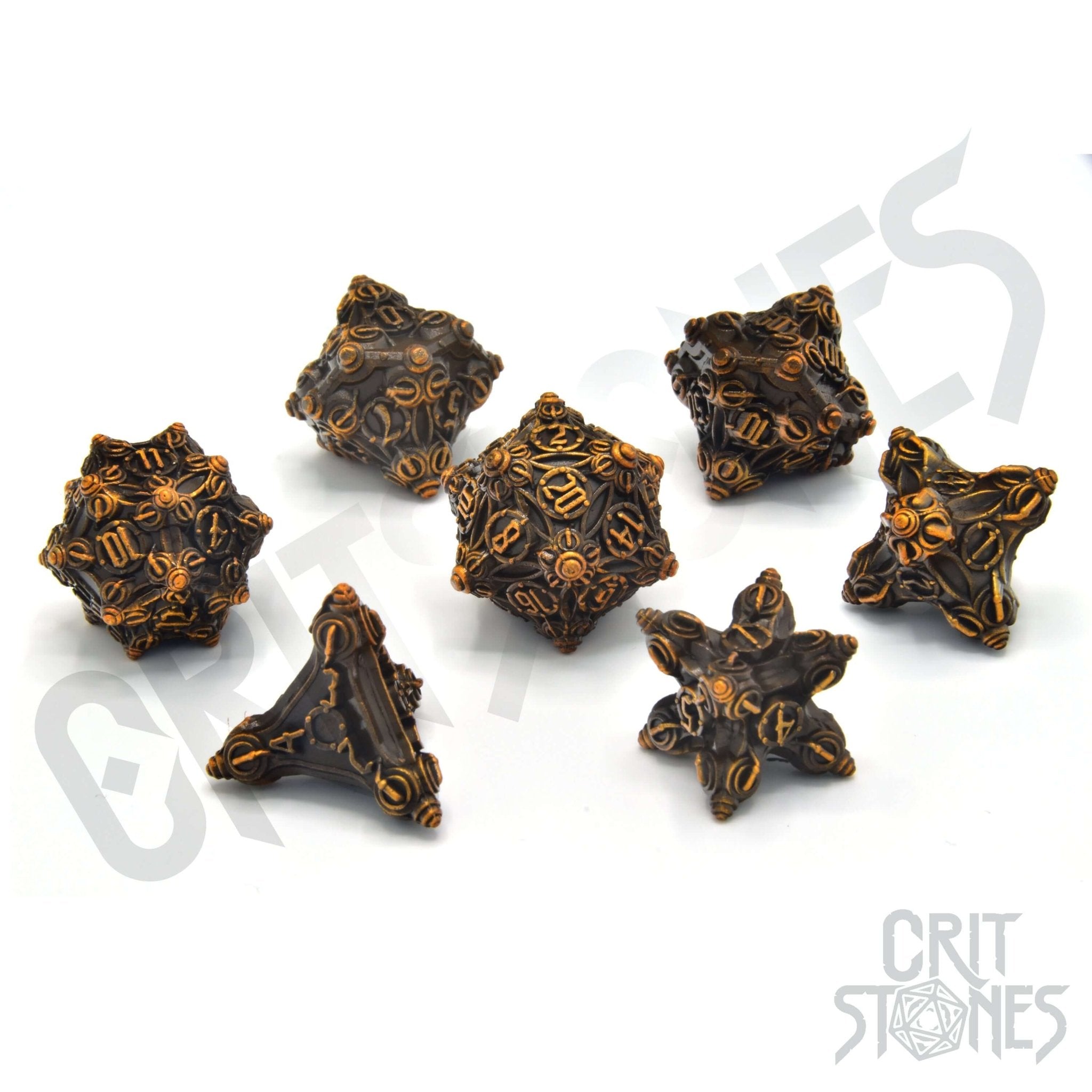 Tinkers Trove Metal RPG Dice Set - RPG Dice Set - GlassStaff