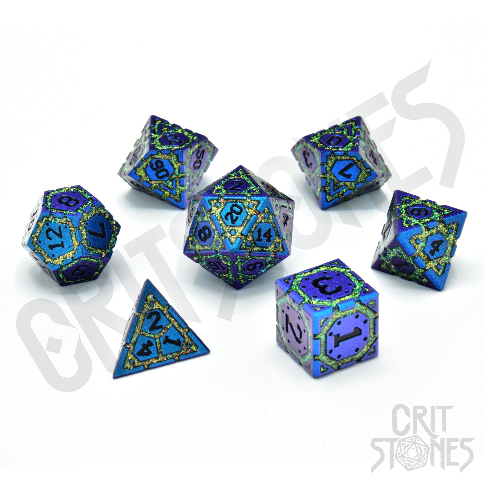Twilight Grove Metal RPG Dice Set - RPG Dice Set - GlassStaff