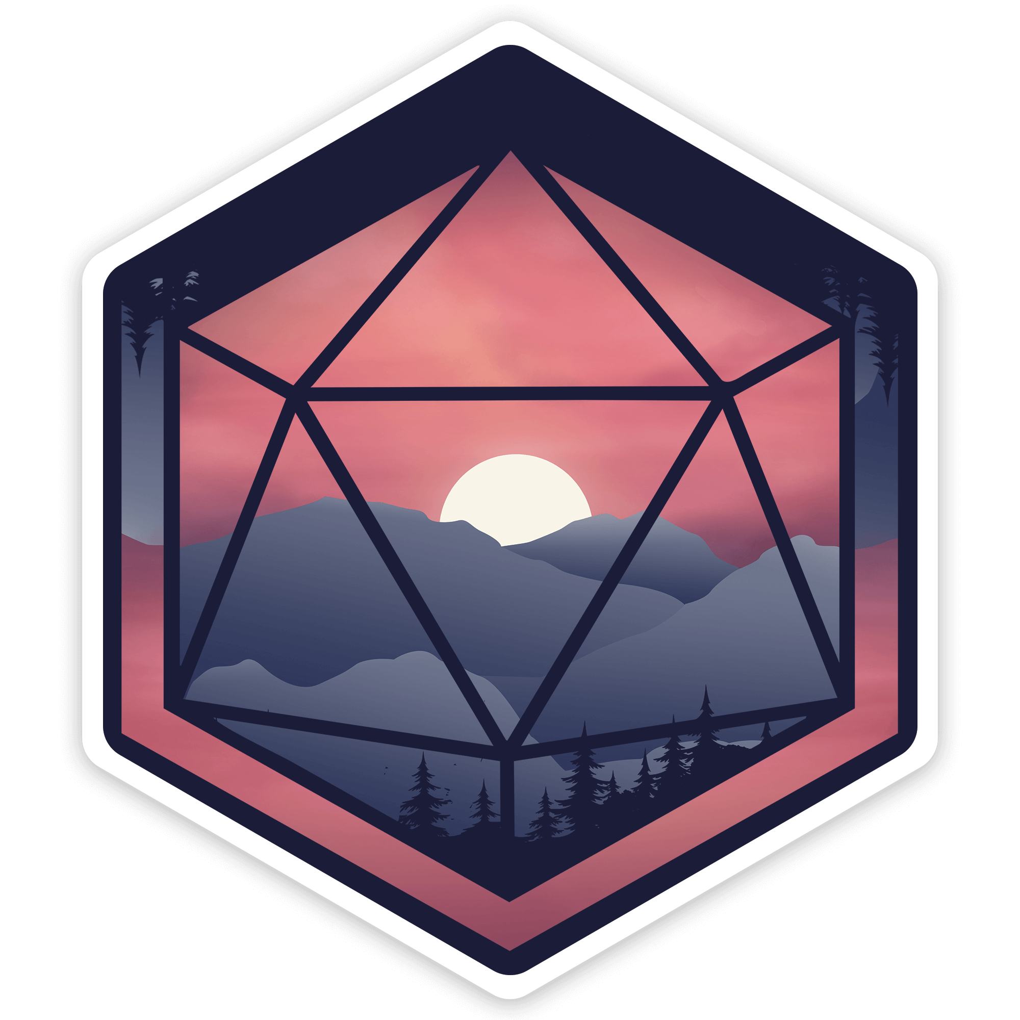 Mountain D20 Sticker - D&D / TTRPG Sticker - Glassstaff