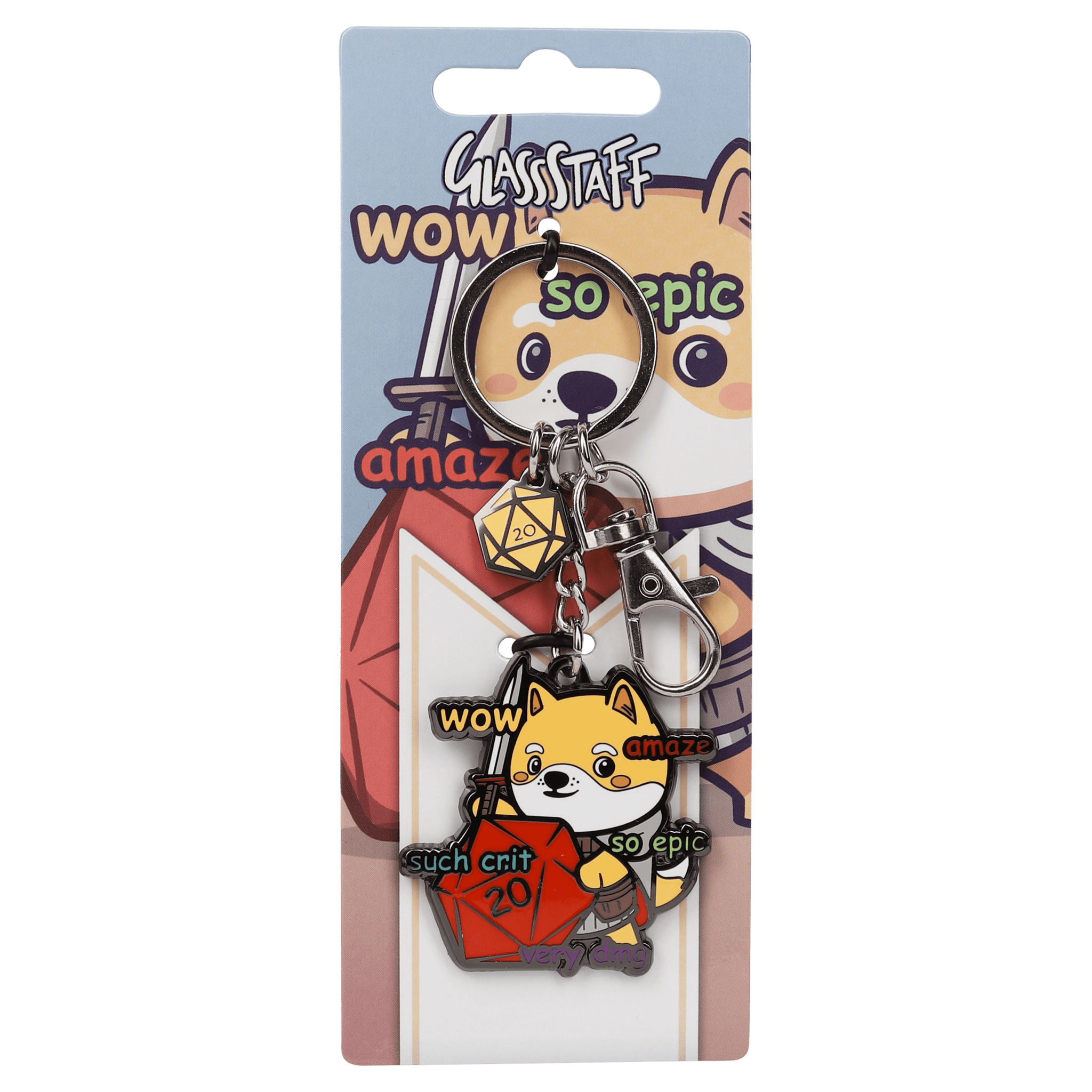 Wow Such Crit Keychain - Keychain - GlassStaff