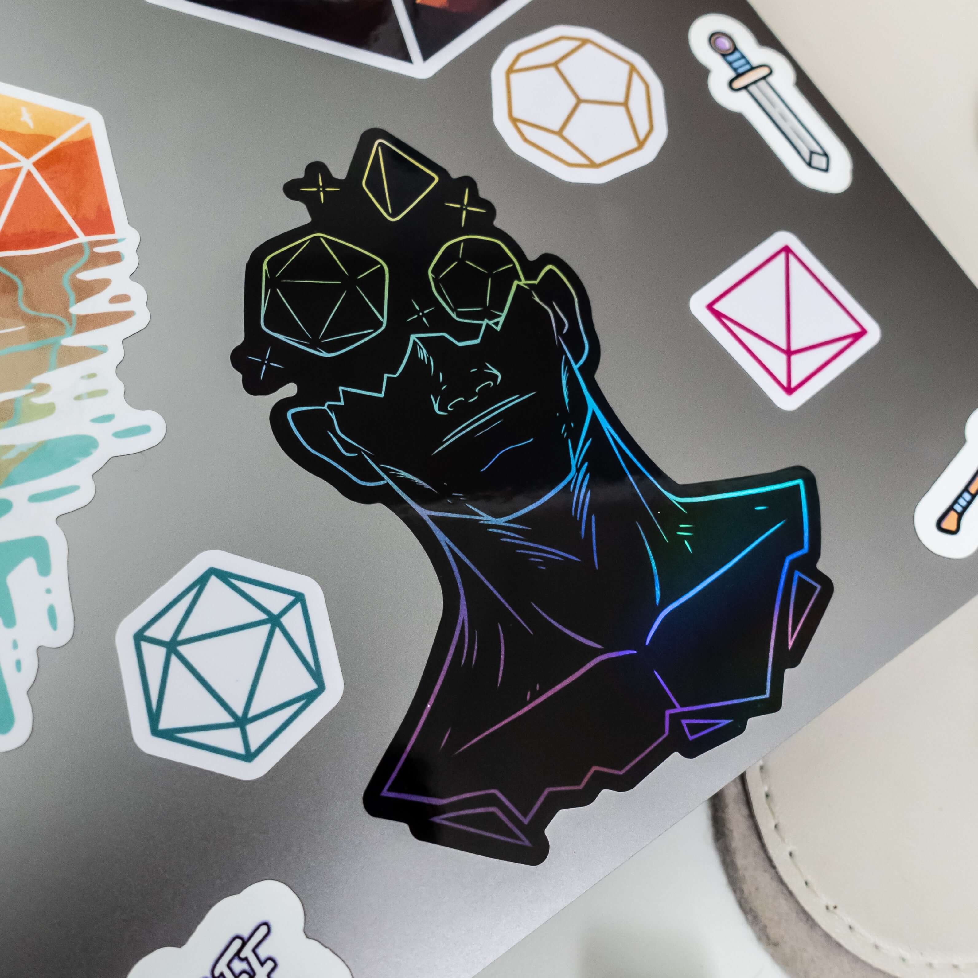 Holographic Head in the Game Sticker - D&D / TTRPG Sticker - Glassstaff
