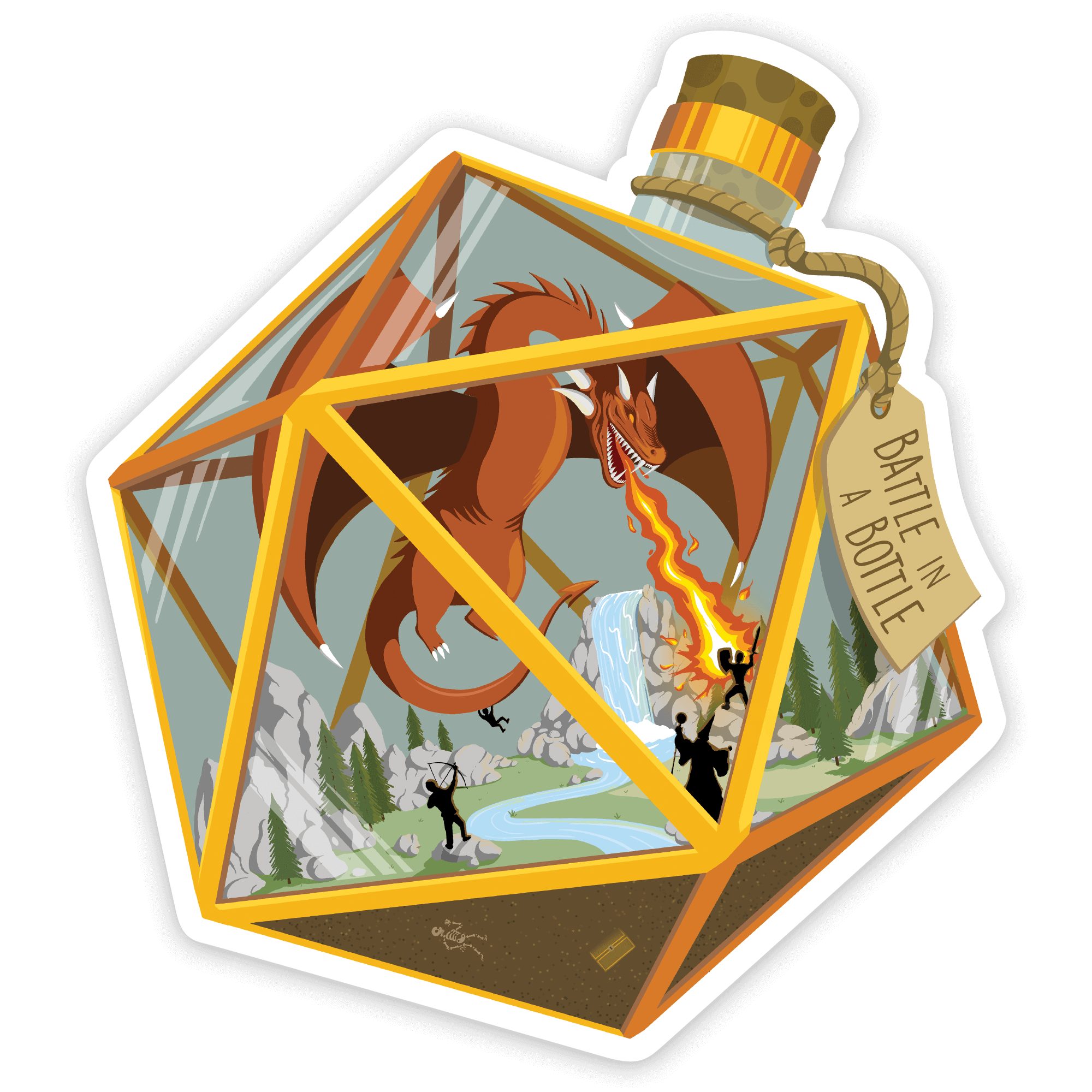 Battle in a Bottle Sticker - D&D / TTRPG Sticker - Glassstaff