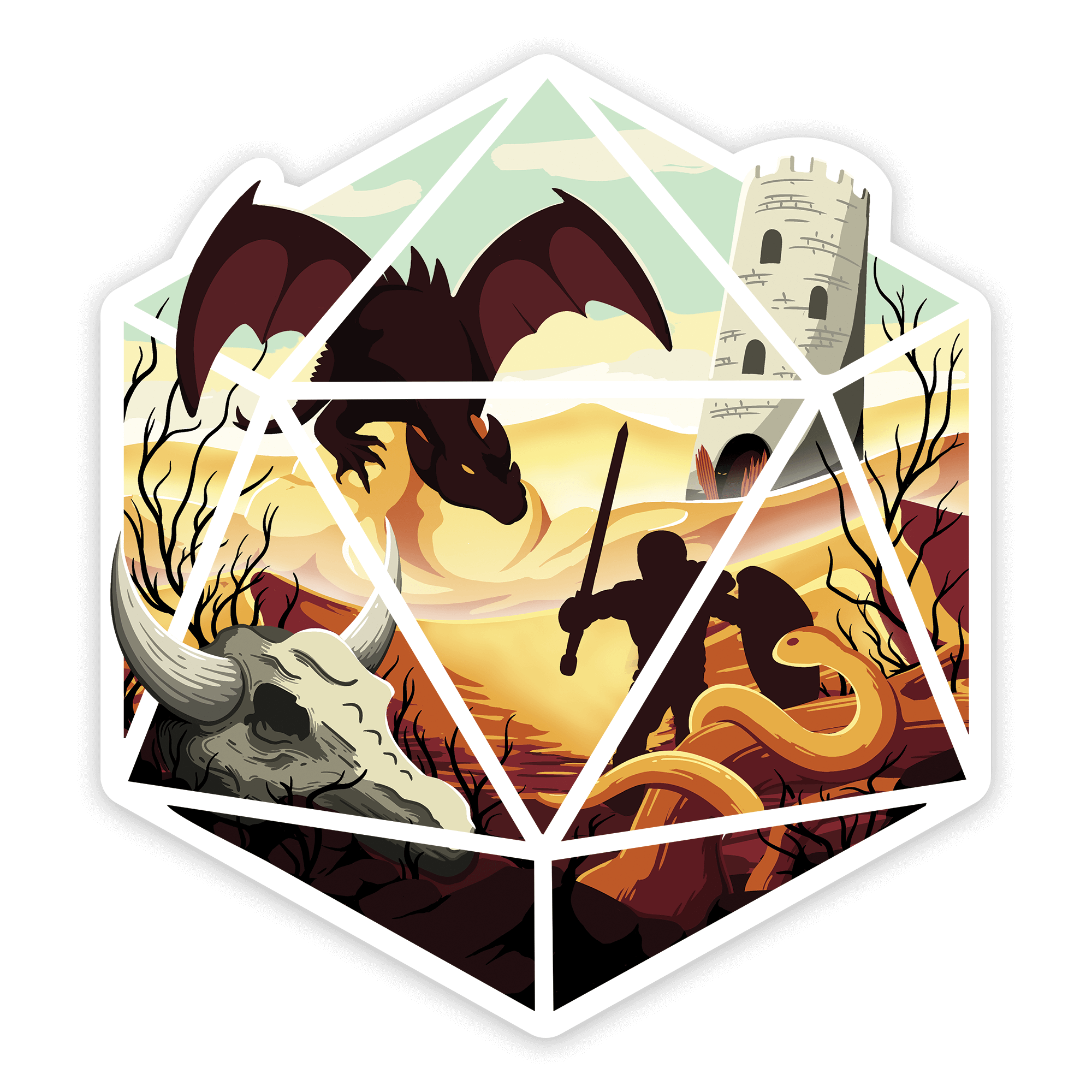 Dragon D20 Sticker - D&D / TTRPG Sticker - Glassstaff