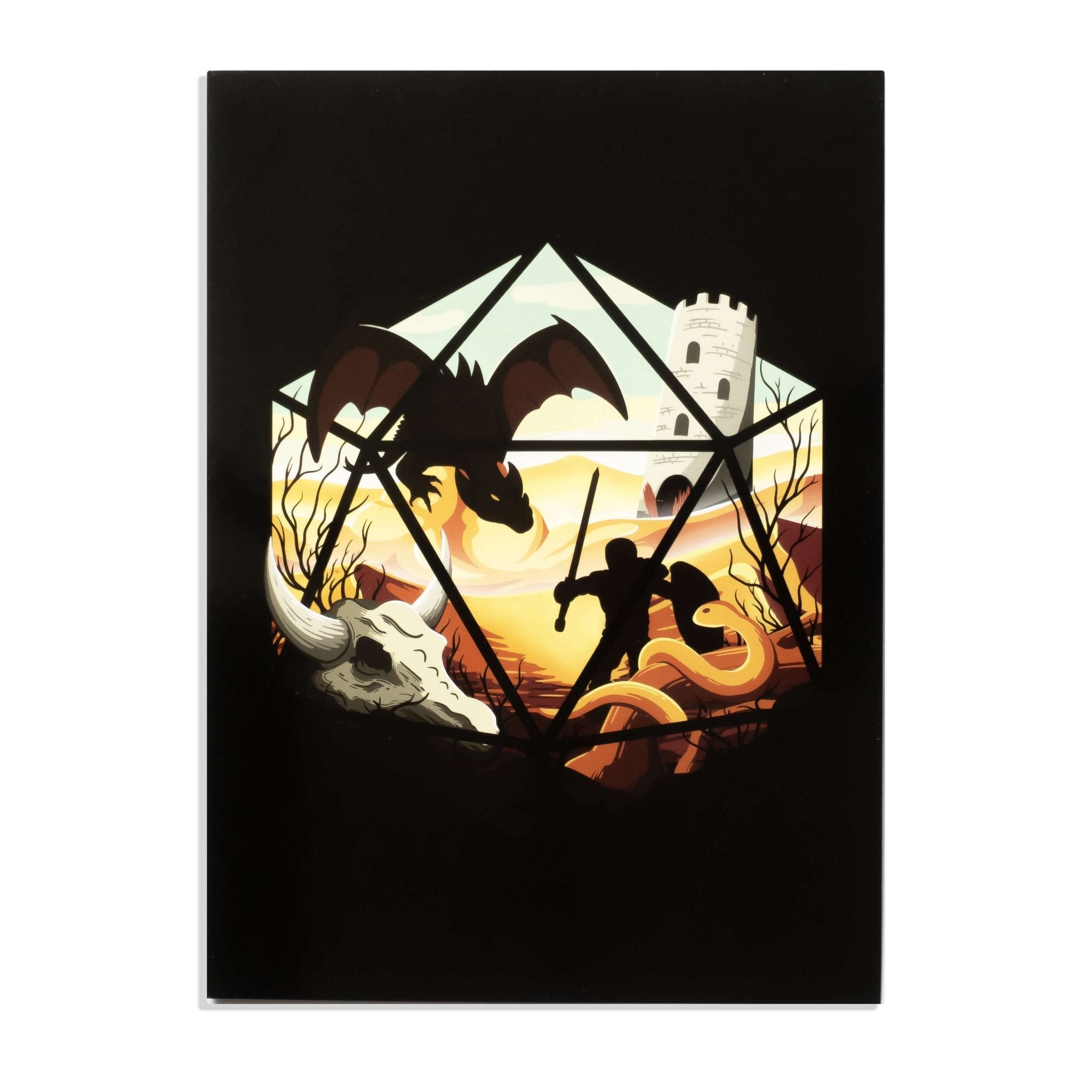 Dragon D20 Greeting Card - Greeting Card - GlassStaff