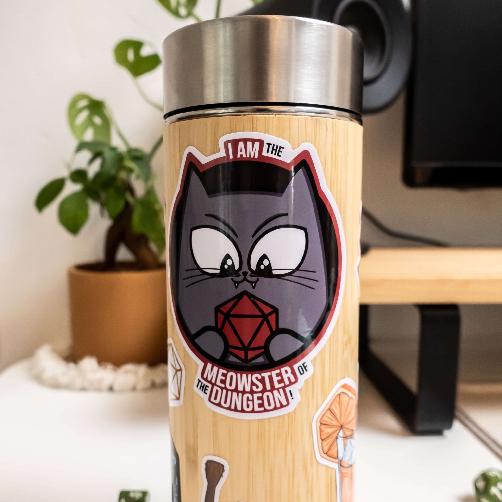 Meowster of the Dungeon Sticker - Sticker - GlassStaff