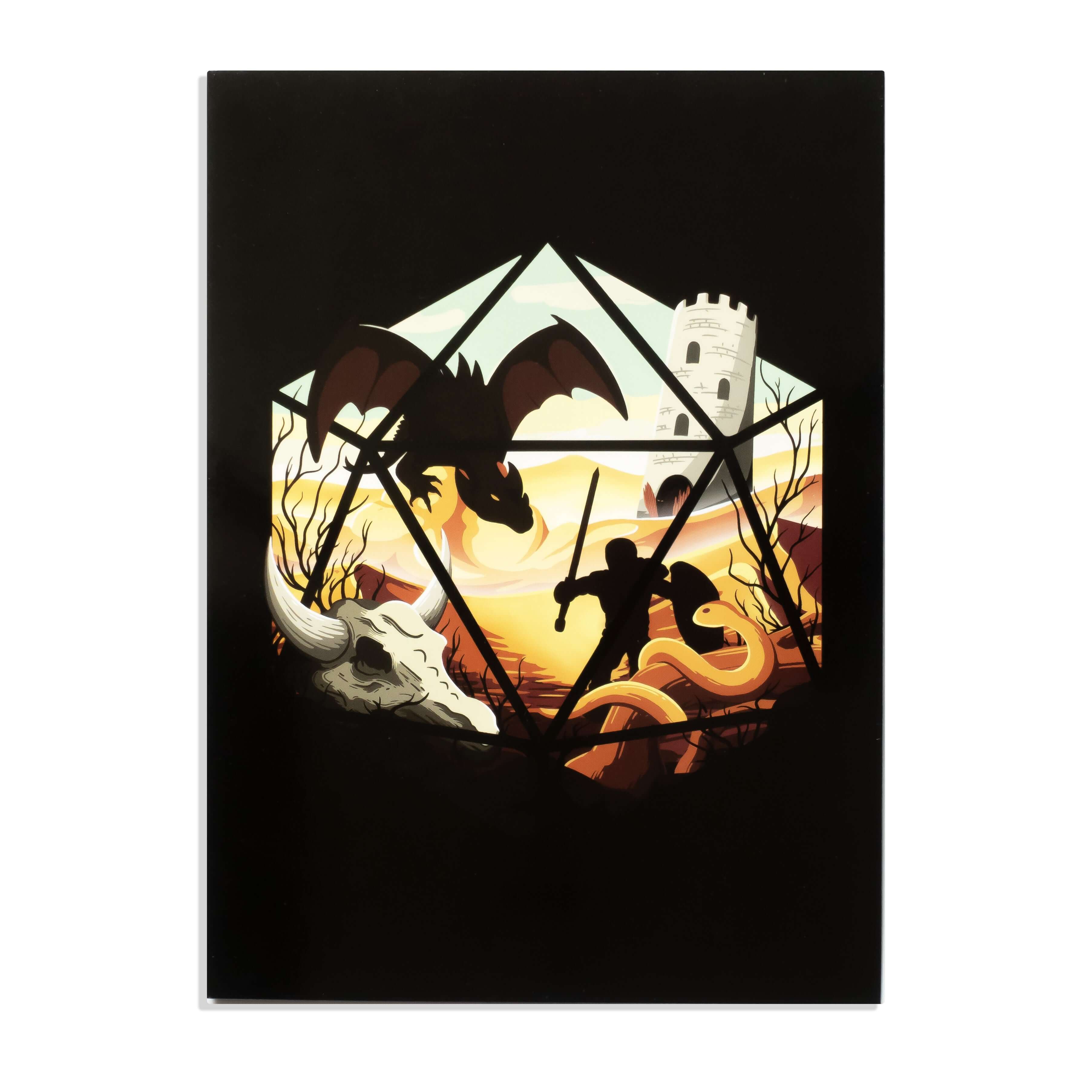 Dragon D20 Greeting Card - D&D / TTRPG Greeting Card - Glassstaff