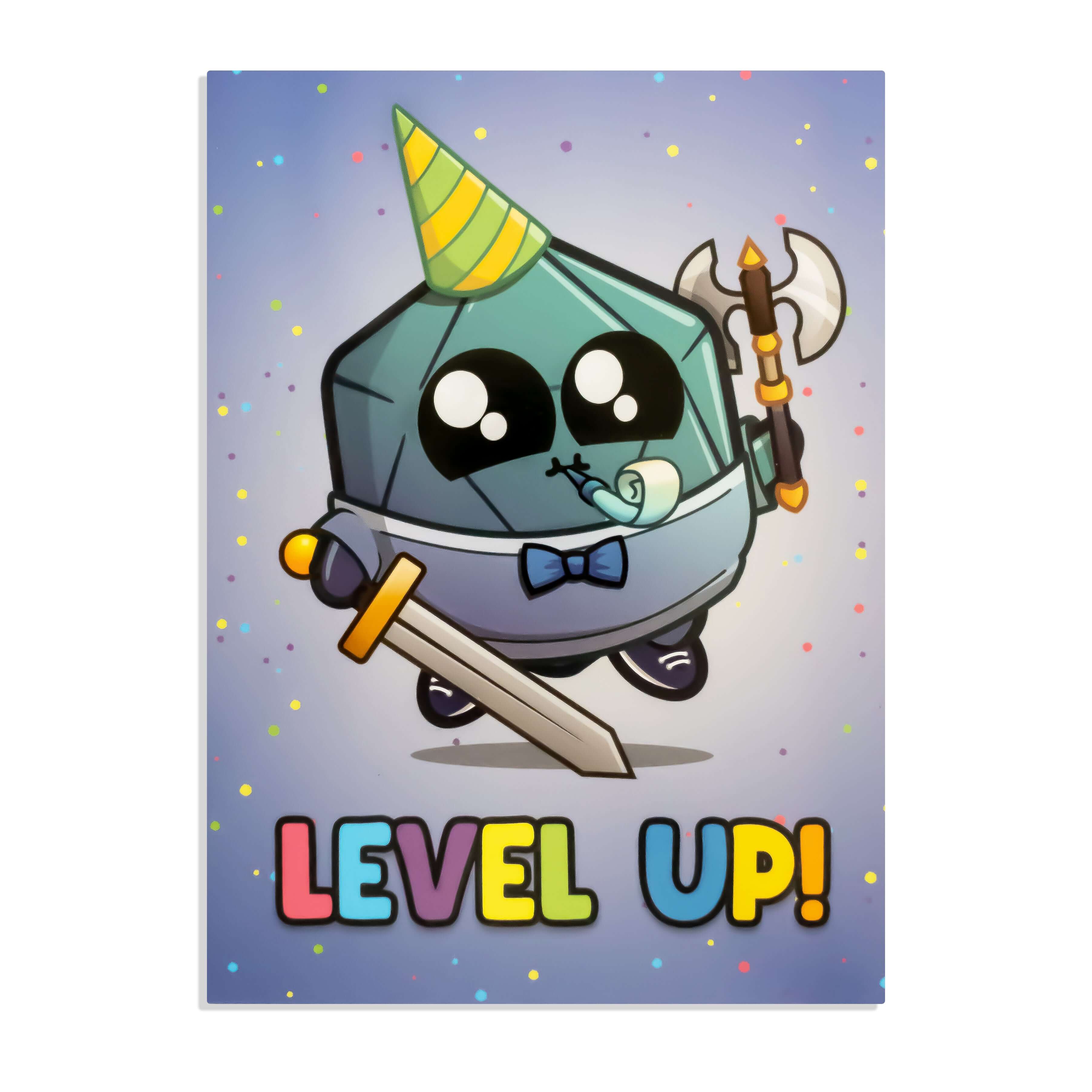 Leveled Up Greeting Card - D&D / TTRPG Greeting Card - Glassstaff